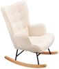 PXloue Schaukelstuhl Stillsessel Relaxsessel Loungesessel, Mit Holzkufen Wohnzimmersessel für Schlafzimmer Kinderzimmer,Teddysamt Bild 2