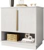 Schuhschrank B 60 x T 40 x H 61 cm aus MDF in Weiß-Holzoptik mit 2 Türen, offenem Fach Bild 5