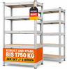 Albatros SR2S Schwerlastregal 875 kg – Metallregal 180x90x40 cm, 5 verstellbare Ablagen, Steckregal teilbar, Lagerregal für Garage, Keller, Werkstatt Bild 1