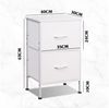 WLIVE Kommode Nachttisch mit 2 Stoffschubladen, 40×30×63 cm, Braun/Schwarz/Weiß (1 St), Beistelltisch mit Metallrahmen & Holzplatte, verstellbare Füße Bild 2