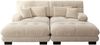 2-Sitzer Sofa H 81 x T 220 x B 145 cm aus Chenille in Hellbraun, modular erweiterbar mit 2 Ottomane Bild 4