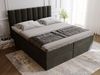GRAINGOLD Mocca Doppelbett 160x200, Boxspringbett mit gepolstertes Kopfteil, zwei Bettkästen, Velour-Stoff, Dunkelgrau Bild 3