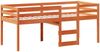 vidaXL Hochbett mit Dach Wachsbraun 90x190 cm Massivholz Kiefer 3282018 Bild 5