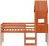 vidaXL Hochbett mit Dach Wachsbraun 90x190 cm Massivholz Kiefer 3282018 Bild 4