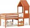 vidaXL Hochbett mit Dach Wachsbraun 90x190 cm Massivholz Kiefer 3282018 Bild 2