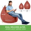 Green Bean 'Home Linen' Indoor Sitzsack mit EPS-Perlen Füllung, waschbar, Leinen rot, 90 x 50 x 80 cm, 200 l Bild 5