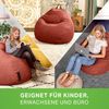 Green Bean 'Home Linen' Indoor Sitzsack mit EPS-Perlen Füllung, waschbar, Leinen rot, 90 x 50 x 80 cm, 200 l Bild 3