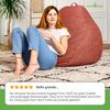 Green Bean 'Home Linen' Indoor Sitzsack mit EPS-Perlen Füllung, waschbar, Leinen rot, 90 x 50 x 80 cm, 200 l Bild 4