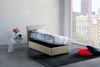 Dmora Astor Einzelbett, Bettkasten mit Stoffbezug, 100 % Made in Italy, seitliche Öffnung, inklusive Matratze 80x190 cm, Beige Bild 4