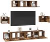 vidaXL TV-Schrankset Wandmontiert 7 pcs Altholz Holzwerkstoff 3393408 Bild 3