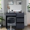 Schminktisch Sherry Anthrazit 90 cm mit LED Spiegel und Hocker Vicco Bild 5