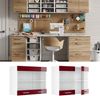Hängeschrank R-Line Bordeaux Hochglanz 80 cm mit Glastüren Vicco Bild 2