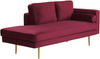 Chaiselongue Samtstoff dunkelrot rechtsseitig MIRAMAS Bild 4