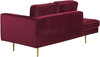 Chaiselongue Samtstoff dunkelrot rechtsseitig MIRAMAS Bild 5