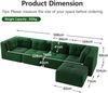 Ecksofa in Grün mit 74 cm tiefer Sitzfläche, Cordbezug und modularer Gestaltung,69x386x177 cm Bild 5