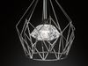 LED Pendelleuchte AMY mit Gitter Lampenschirm 1-flammig Silber, Ø 25cm Bild 4