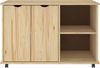vidaXL Rollschrank Mit Rad Braun 100 x 39 x 65,5 cm Massivholz Kiefer 42032399 Bild 4