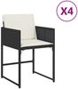 vidaXL Gartenstühle mit Kissen 4 Stk. Schwarz Poly Rattan 4007475 Bild 2