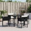 vidaXL Gartenstühle mit Kissen 4 Stk. Schwarz Poly Rattan 4007475 Bild 4