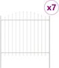 vidaXL Gartenzaun 7 pcs Weiß 170 x 165 cm Pulverbeschichteter Stahl 3360168 Bild 3