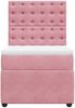 vidaXL Boxspringbett mit Matratze Rosa 100x200 cm Samt 3292279 Bild 4