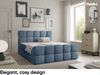 MEBLINI Boxspringbett VALENTO 200x200 cm mit Bettkasten - H3/Blau Boucle Polsterbett - Doppelbett mit Topper & Bonellfederkern-Matratze Bild 2