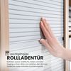 bümö Rollladenschrank in Weiß/Silber mit Relinggriff - Vertikal Jalousieschrank 50 cm breit, Aktenschrank abschließbar, Büroschrank für Ordner & Co, SET50-W-S-RE Bild 2