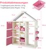Kinderregal in Hausform mit Kleiderstange Kinder Bücherregal Spielzeugregal mit Regalen Rosa Bild 2