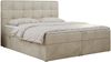 Polsterbett Kunstlederbett mit Bettkasten, Stauraumbett - ERNI - 180x200cm - Beige Velours - H4 Bild 3