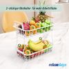 Relaxdays 2-stöckiger Obstkorb mit Griffen Bild 2