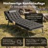 STEELSØN 'Nysaris' Sonnenliege mit Polsterauflage, grau/schwarz, klappbar und leicht transportierbar, Gartenliege mit Seitentasche, Outdoor Liegestuhl bis 180 kg Bild 5