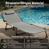 STEELSØN 'Nysaris' Sonnenliege mit Polsterauflage, grau/schwarz, klappbar und leicht transportierbar, Gartenliege mit Seitentasche, Outdoor Liegestuhl bis 180 kg Bild 4
