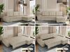 Universelles Ecksofa mit Schlaffunktion, Bettkasten und losen Kissen, gesteppte Sitzfläche - UMBRIA - Beige Velvet Bild 2