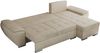 Universelles Ecksofa mit Schlaffunktion, Bettkasten und losen Kissen, gesteppte Sitzfläche - UMBRIA - Beige Velvet Bild 5