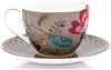 PiP Studio Tasse Blooming Tales Fantasy Khaki Tasse mit Untertasse 0,3l Set2, Porzellan Bild 4