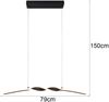 LED Pendelleuchte GINKO in Metall Schwarz geschwungen, Breite 79cm Bild 3