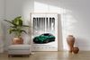 Sportwagen Poster Grün · Geschenkidee · Performance Coupé Wandbild · Motorsport Deko Print ohne Rahmen - 21x30cm Bild 2