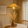 Marrakesch Orient & Mediterran Interior Pendelleuchte Orientalische Küchenlampe Mian handgefertigt aus Leder in Beige 30 cm, ohne Leuchtmittel, Handarbeit Bild 2