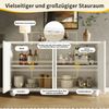 Seitenschrank 120 cm mit cremefarbenen Mustertüren, moderner Aufbewahrungsschrank mit verstellbaren Einlegeböden Bild 4
