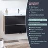 FACKELMANN B.BRILLANT Waschbecken mit Unterschrank 100 cm breit, Anthrazit Glas/Braun hell, Waschbecken Glas Weiß Bild 2