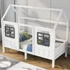 Hausbett mit Lattenrost und Rausfallschutz, 90x200 cm, Einzelbett, Kiefer, Kinderbett Bild 2