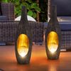 LED Solarleuchte, Rattan Design, Glas Kugel, gold, H 45,5 cm Bild 2
