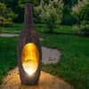 LED Solarleuchte, Rattan Design, Glas Kugel, gold, H 45,5 cm Bild 3