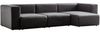 Sofa Suldal 3-Sitzer mit Longchair Wildlederimitat Schwarz [en. casa] Bild 3
