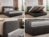 Bett mit Stauraum Polsterbett BENEA CLASSIC, Doppelbett mit Lattenrost Gepolstertes Kopfteil Gasdruckfeder Schlafzimmerbett Pocket Matratze - 200 x 200 cm - Dunkelgrau Velvet - VIRE LUX Bild 2