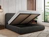 Bett mit Stauraum Polsterbett BENEA CLASSIC, Doppelbett mit Lattenrost Gepolstertes Kopfteil Gasdruckfeder Schlafzimmerbett Pocket Matratze - 200 x 200 cm - Dunkelgrau Velvet - VIRE LUX Bild 3