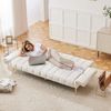 Schlafsofa 183x76x75 cm in Beige, Samtbezug, verstellbare Rückenlehnen und Armlehnen, Schlaffunktion 220x104 cm Bild 4
