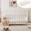 Schlafsofa 183x76x75 cm in Beige, Samtbezug, verstellbare Rückenlehnen und Armlehnen, Schlaffunktion 220x104 cm Bild 2