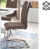 Esszimmerstuhl >Kerrin< (2-er Set) in Cappuccino aus Echtleder - 45x102x58 (BxHxT) Bild 3