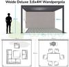 Weide Deluxe Wand-Pergola Voll-Aluminium 3,6x4m mit Lamellendach Ivory Sand Bild 4